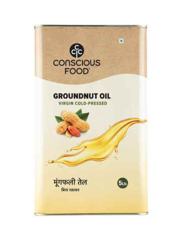Conscious Food Natural Cold Pressed Groundnut Oil (5L)