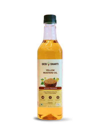 Desi Dharti Premium Wood Cold Pressed Yellow Mustard Oil (1L)
