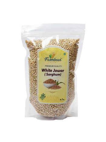 Farmbean Whole White Jowar Grains | Sorghum | Jonna | - 1 KG