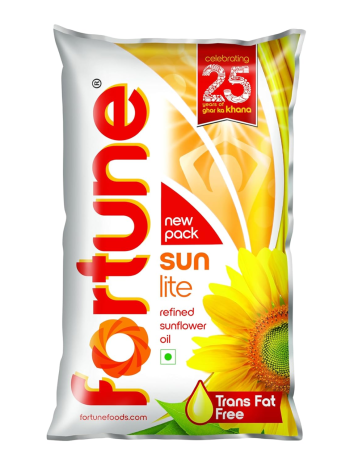 Fortune Sunlite Refined Sunflower Oil, 870gm/800gm Pouch