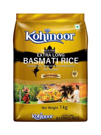 Kohinoor Gold India's Finest Extra Long Authentic Basmati Rice (1 Kg Pack)
