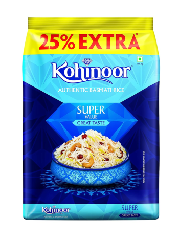 Kohinoor Super Value Basmati Rice (1 Kg + 25% Extra)