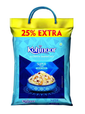 Kohinoor Super Value Basmati Rice (5Kg + 25% Extra)