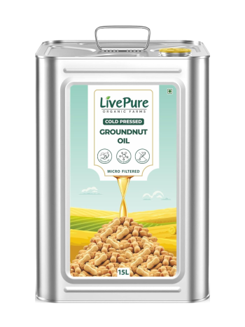 Livepure Organic Farms - Cold Pressed Groundnut Oil (15L)