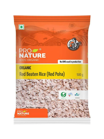 Pro Nature Organic Red Beaten Rice Thick Poha / Aval (500g)