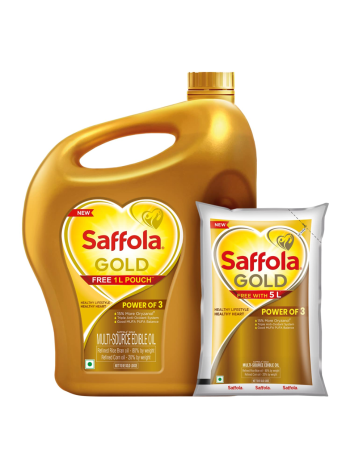 Saffola Gold Refined Cooking oil (5 L Jar + 1L Pouch)