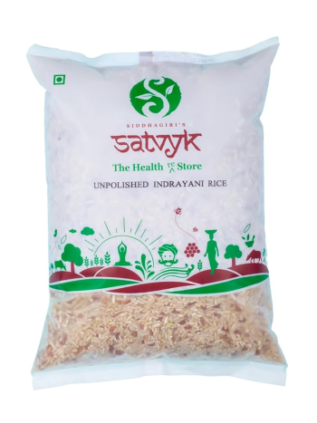 SATVYK THE HEALTH re STORE Unpolished Indrayani Rice (1kg)