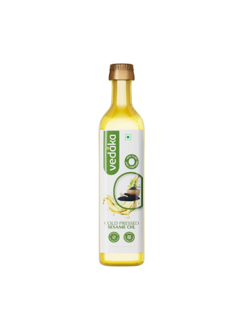 Vedaka Cold-Pressed Sesame Oil – 500 ML Bottle (Pure Gingelly/Kacchi Ghani Oil)