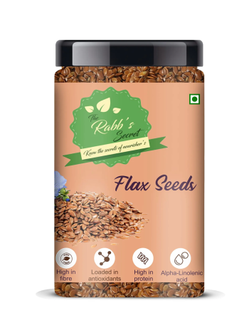 The Rabb's Secret Raw Flax Seeds 500gm (Jar)